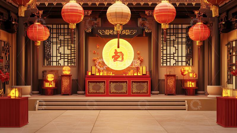 高清大图下载【趣麦麦图】中状元场景舞台状元场景