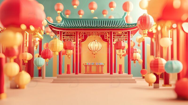 元宵美陈元宵新春春节