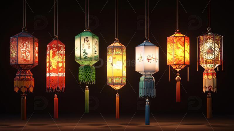 高清大图下载【趣麦麦图】新中式灯笼灯笼中式艺术