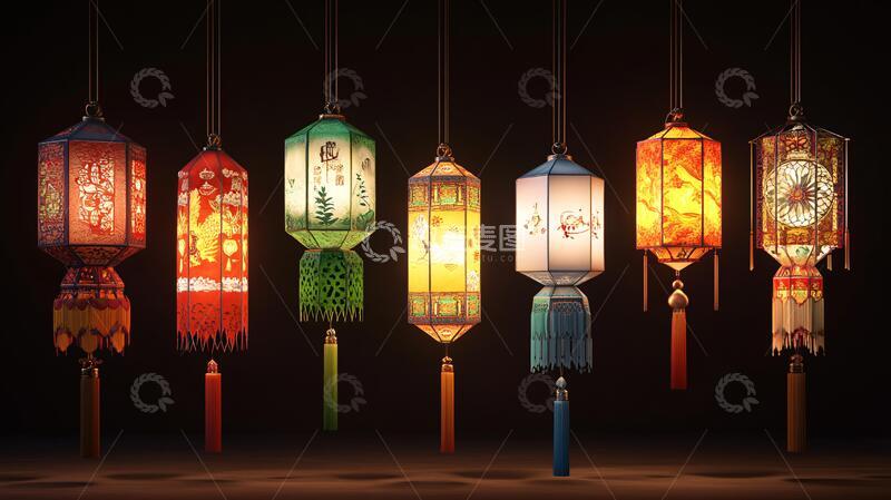 高清大图下载【趣麦麦图】新中式灯笼灯笼中式艺术