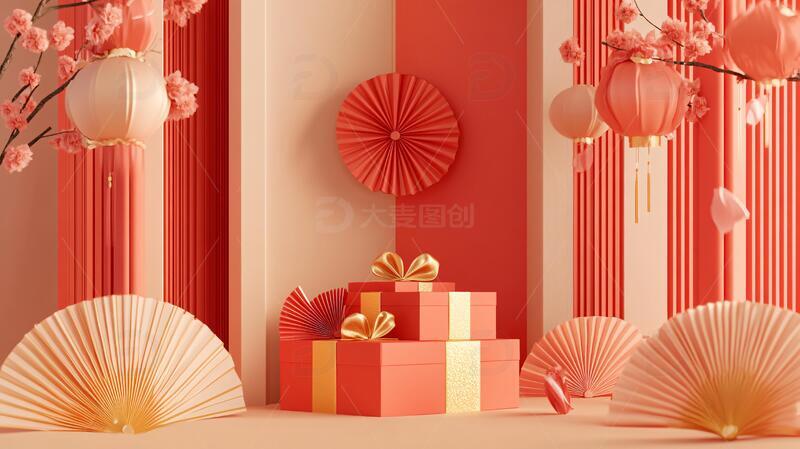 高清大图下载【趣麦麦图】新春礼盒场景图2