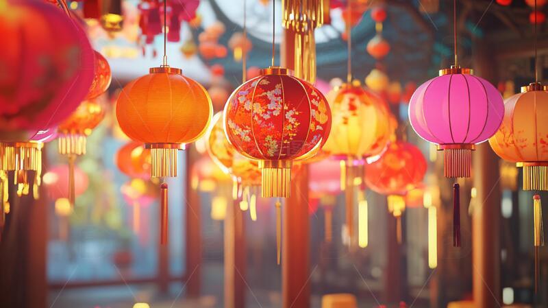彩色的灯笼灯笼彩色文化