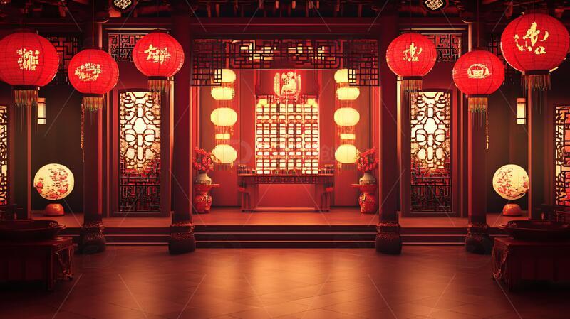 喜堂场景场景状元舞台