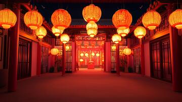 喜堂场景场景状元长廊