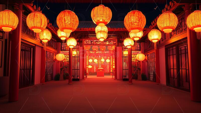 高清大图下载【趣麦麦图】喜堂场景场景状元长廊