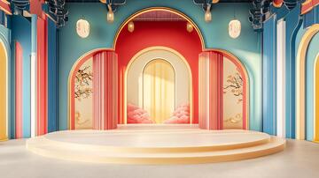 简约秀场中式状元拱门