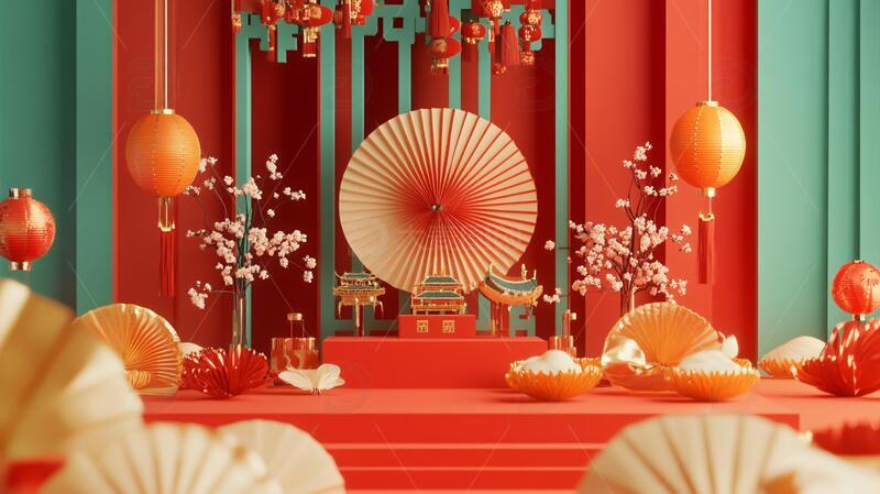 高清大图下载【趣麦麦图】元宵节拍框堆头小景7