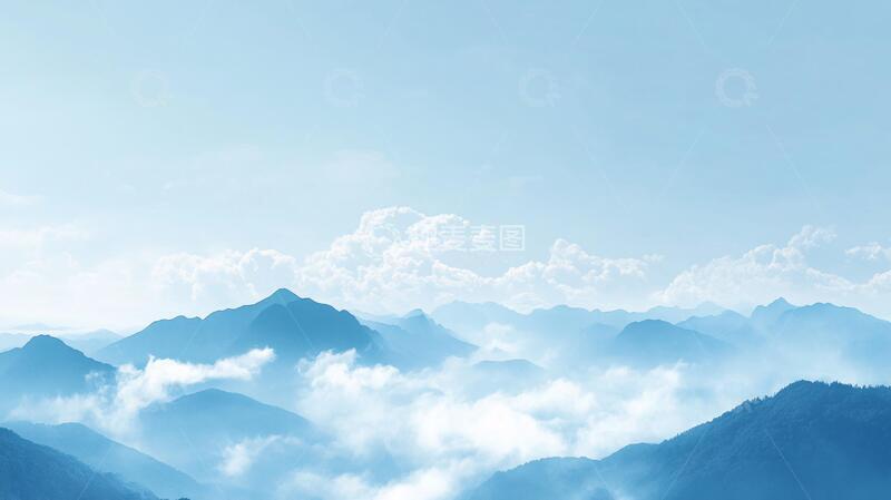 高清大图下载【趣麦麦图】蓝调远山背景14