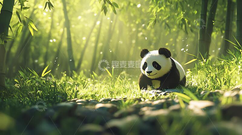 高清大图下载【趣麦麦图】低多边大熊猫