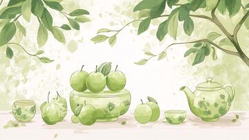 油甘果插画插画青枣包装