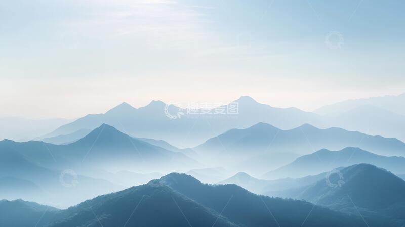 高清大图下载【趣麦麦图】蓝调远山背景15
