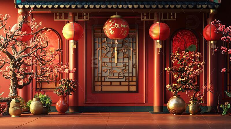 古代中状元报喜场景