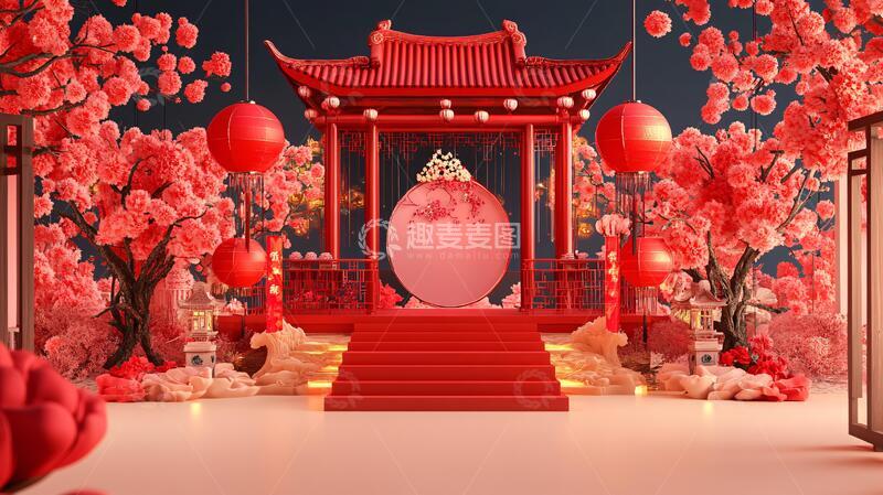 高清大图下载【趣麦麦图】新年美陈情人节