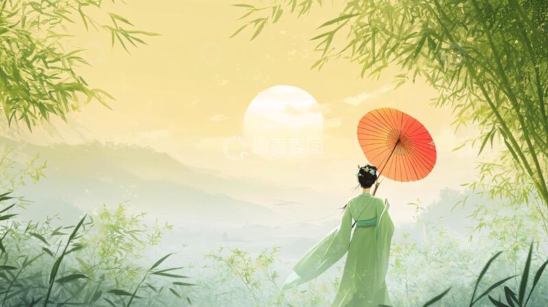 高清大图下载【趣麦麦图】古风人像水墨山水18