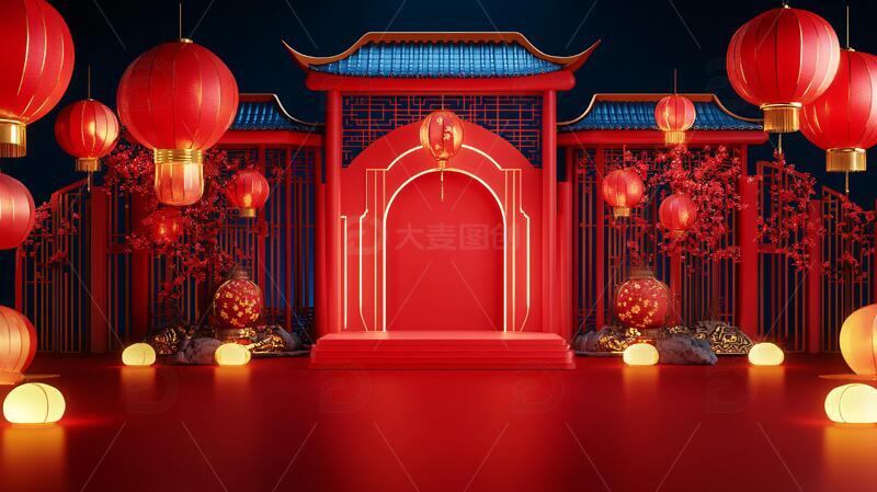 新春舞美舞美春节中式