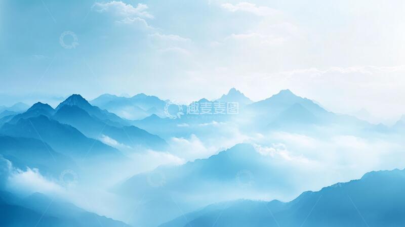 高清大图下载【趣麦麦图】蓝调远山背景13