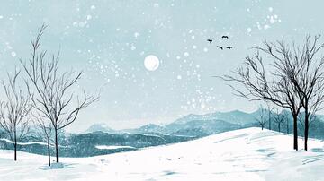 雪景插画插画雪景风景