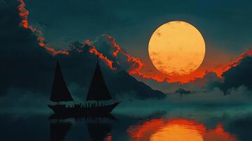 月影风帆月色月光意境