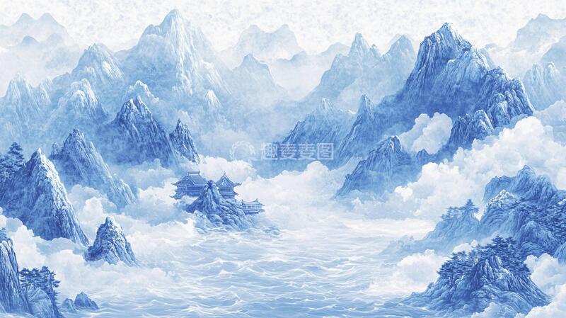 高清大图下载【趣麦麦图】巨幅山水新中式山水