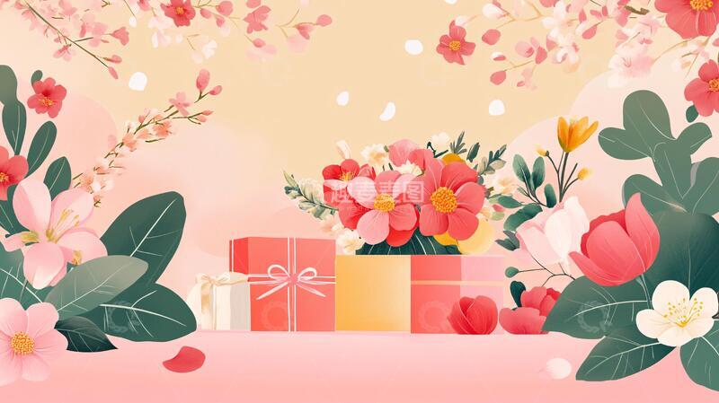 高清大图下载【趣麦麦图】春节新年礼盒包装插画