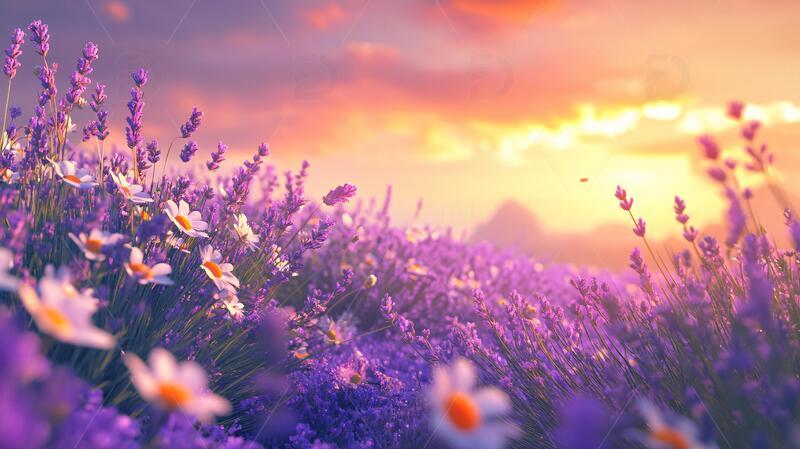 高清大图下载【趣麦麦图】唯美梦幻花田场景32