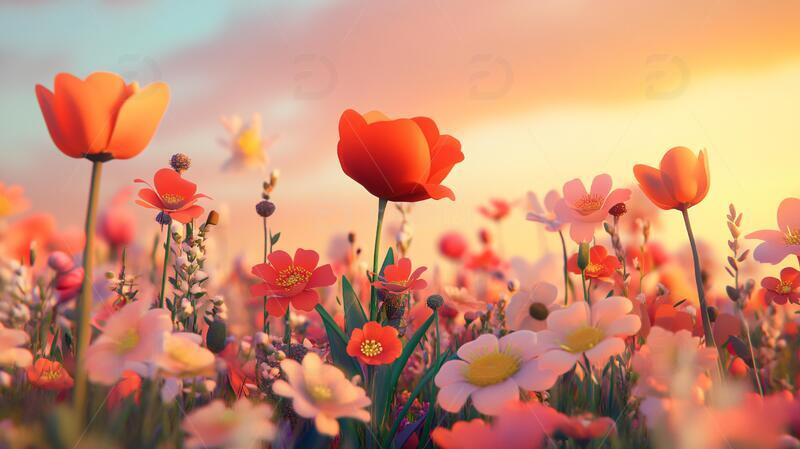 高清大图下载【趣麦麦图】唯美梦幻花田场景24