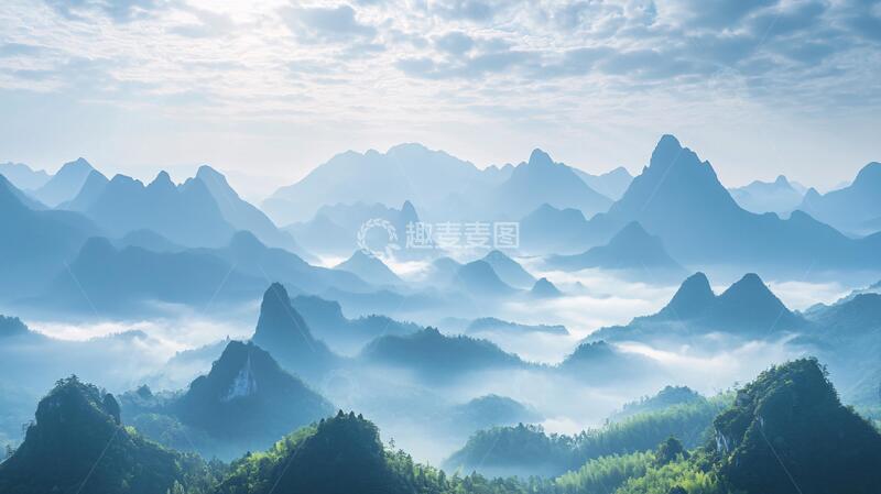 高清大图下载【趣麦麦图】山水云雾图山水云雾自然