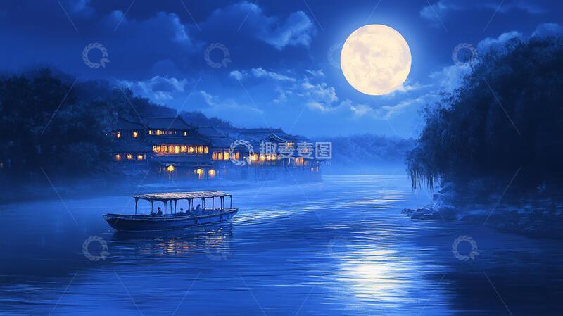 高清大图下载【趣麦麦图】月色江声月色江声景点