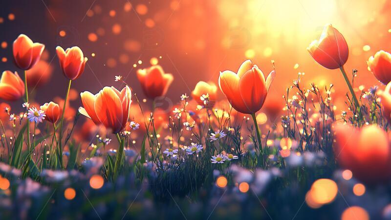 高清大图下载【趣麦麦图】唯美梦幻花田场景31