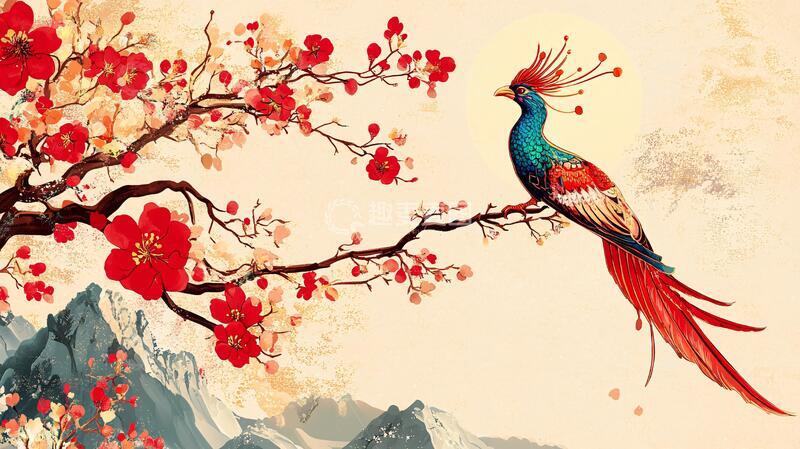 高清大图下载【趣麦麦图】喜上眉梢背景2