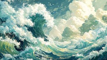 插画浪花插画浪花古风