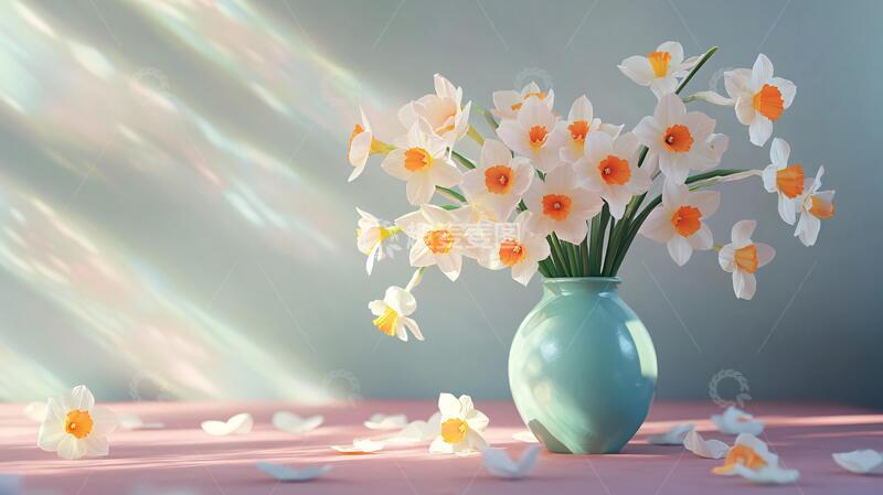 高清大图下载【趣麦麦图】梦幻水仙花花卉梦幻光影