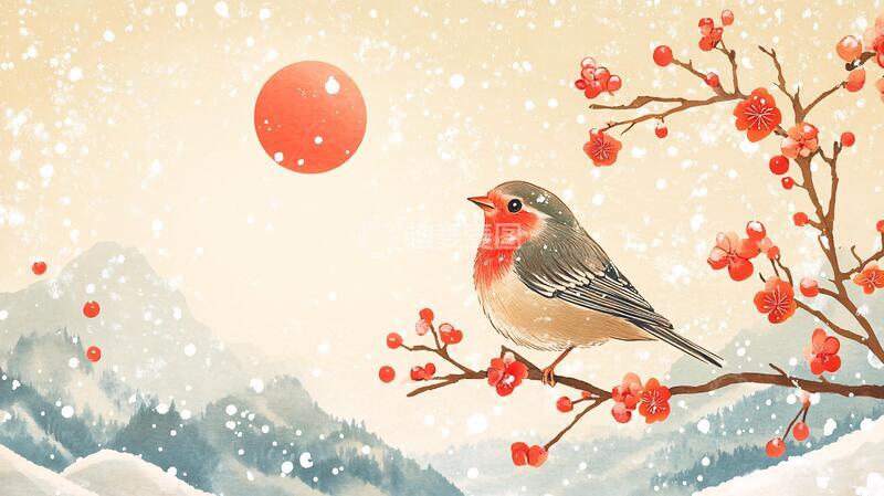 高清大图下载【趣麦麦图】冬季节气插画