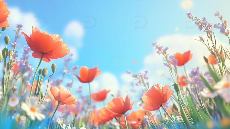 高清大图下载【趣麦麦图】唯美梦幻花田场景26