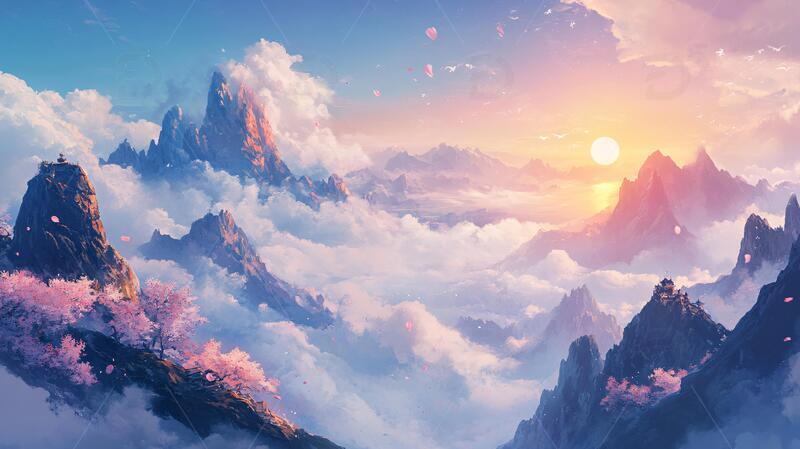 高清大图下载【趣麦麦图】仙侠场景场景古风仙侠