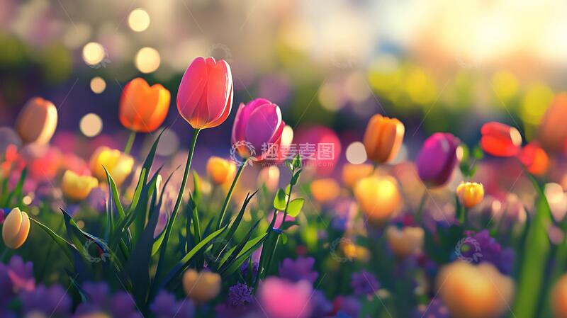 高清大图下载【趣麦麦图】梦幻郁金香背景