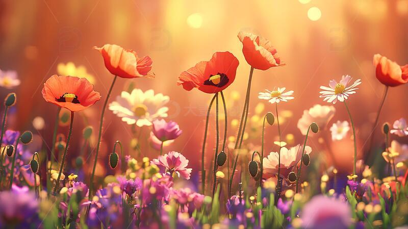 唯美梦幻花田场景25