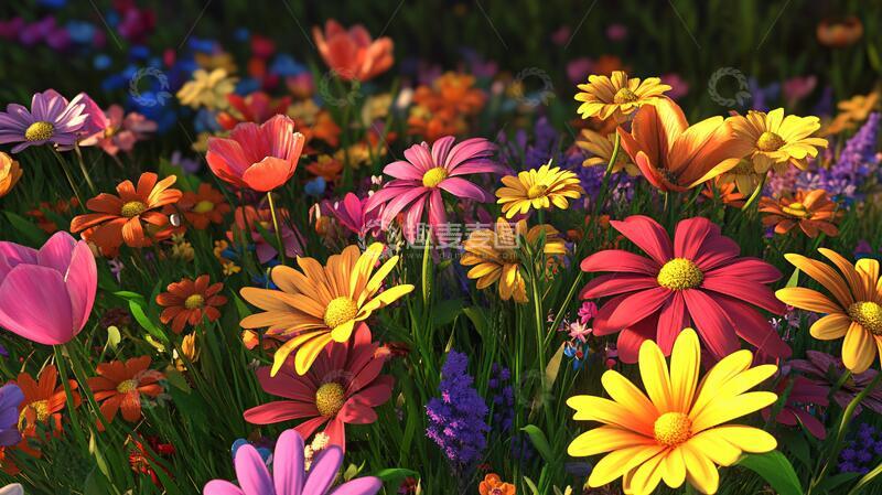 高清大图下载【趣麦麦图】彩色花朵壁纸1