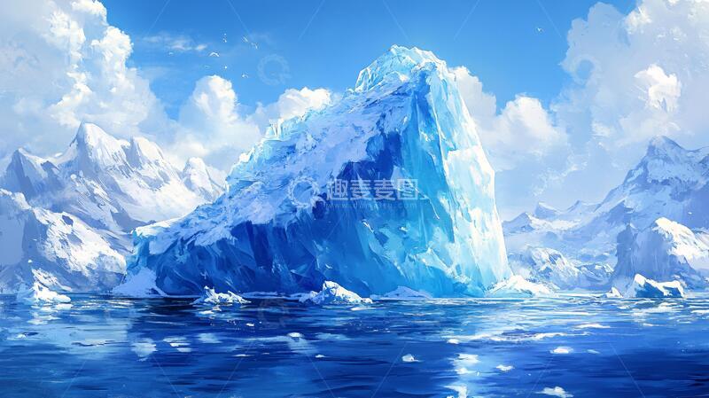 高清大图下载【趣麦麦图】雪山原画冰峰原画云雾