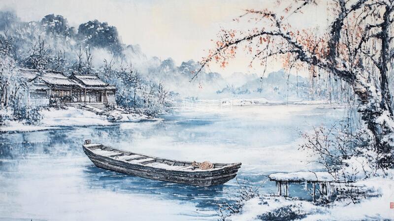 高清大图下载【趣麦麦图】冬季雪景风景油画