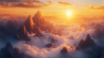 云海山脉巨幅全景画面