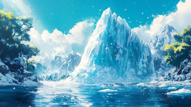 高清大图下载【趣麦麦图】雪山原画场景原画壁纸