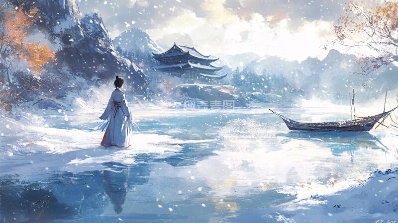 高清大图下载【趣麦麦图】寒江孤影古风设计