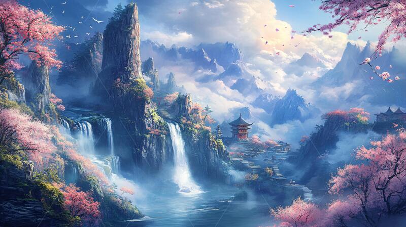 高清大图下载【趣麦麦图】古风山水场景18