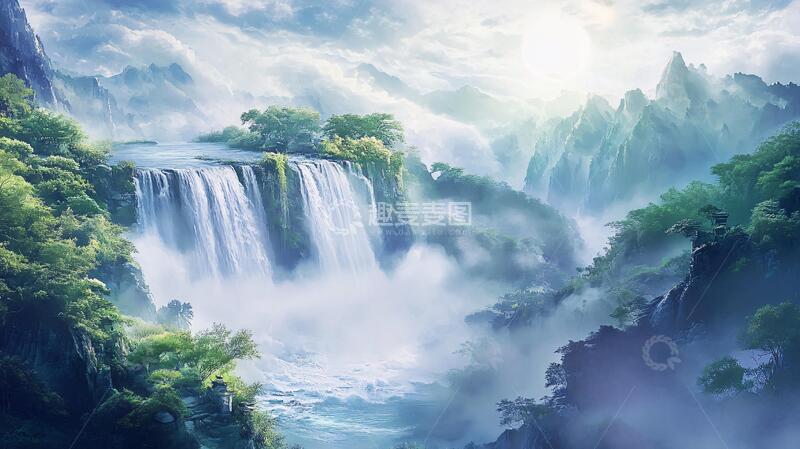 高清大图下载【趣麦麦图】山水画合成图11