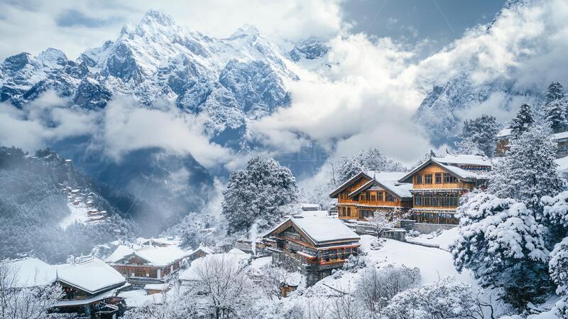 高清大图下载【趣麦麦图】海螺沟季冬风光