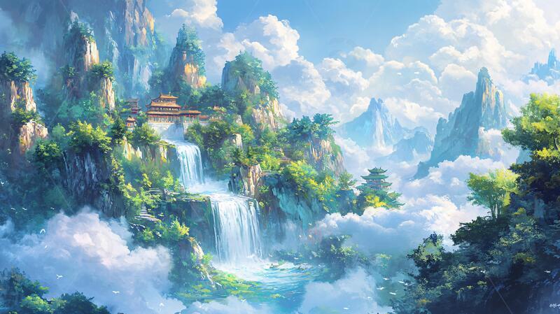 高清大图下载【趣麦麦图】古风山水场景17