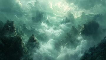 仙境云海图云雾仙境背景