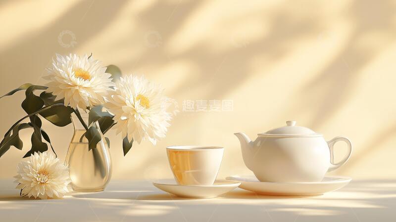 高清大图下载【趣麦麦图】茶壶菊花造型2