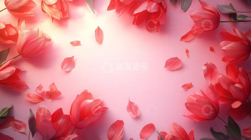 高清大图下载【趣麦麦图】花瓣海报花瓣红色海报